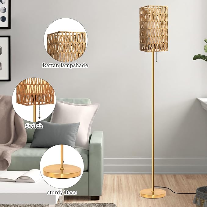 Ruiever Floor Lamp for Living Room, Farmhouse Floor lamp, Modern Standing lamp