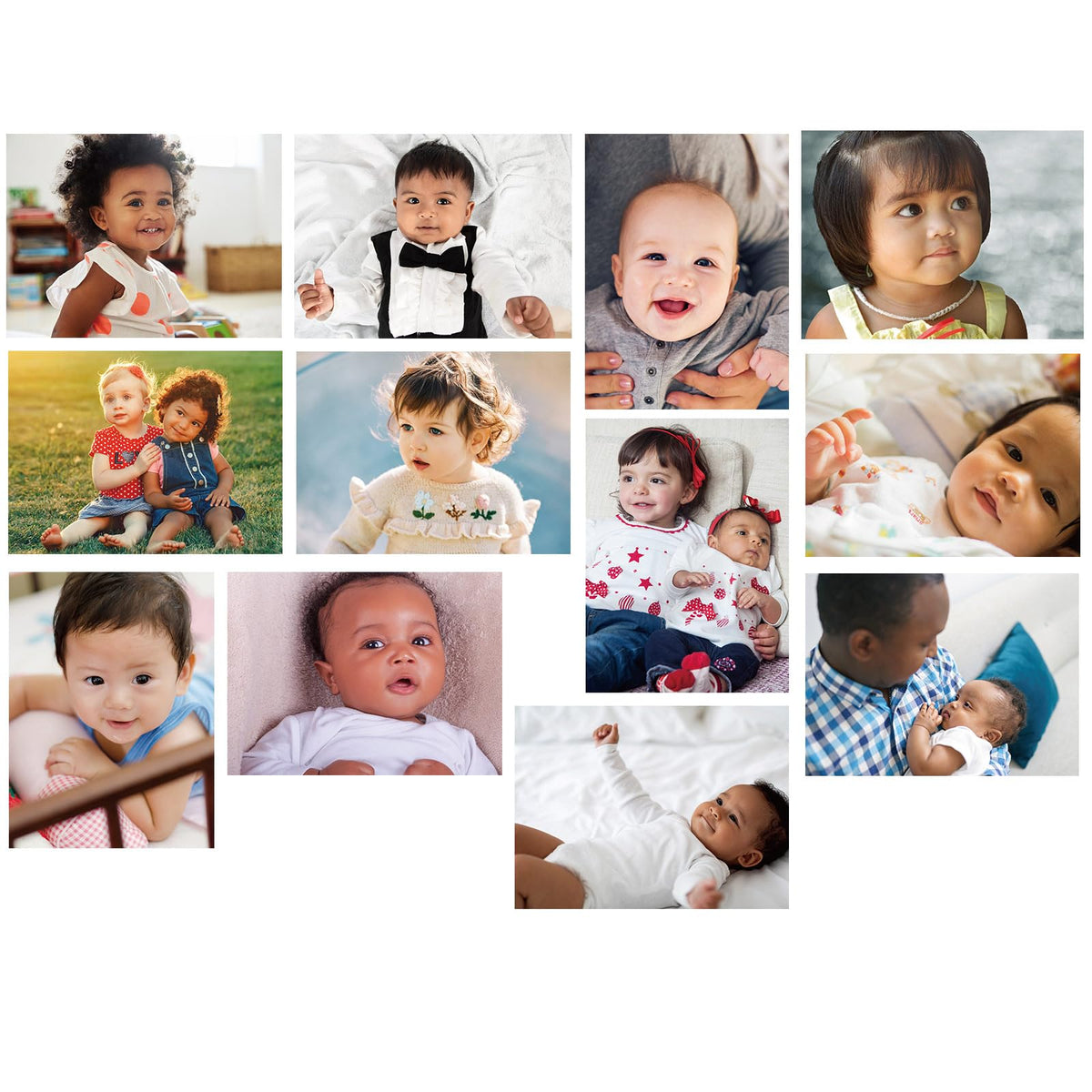 Motiskyy 12 Pcs Diversity Posters for Classroom Preschool Educational Learning Real Pictures for Daycare Home Multicultural Awareness(Infant Real Photo Poster Style)