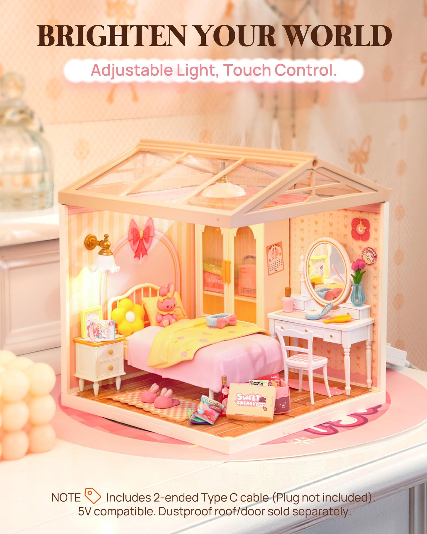 Rolife Super Creator Set (Pink Bedroom+Roof+Door)