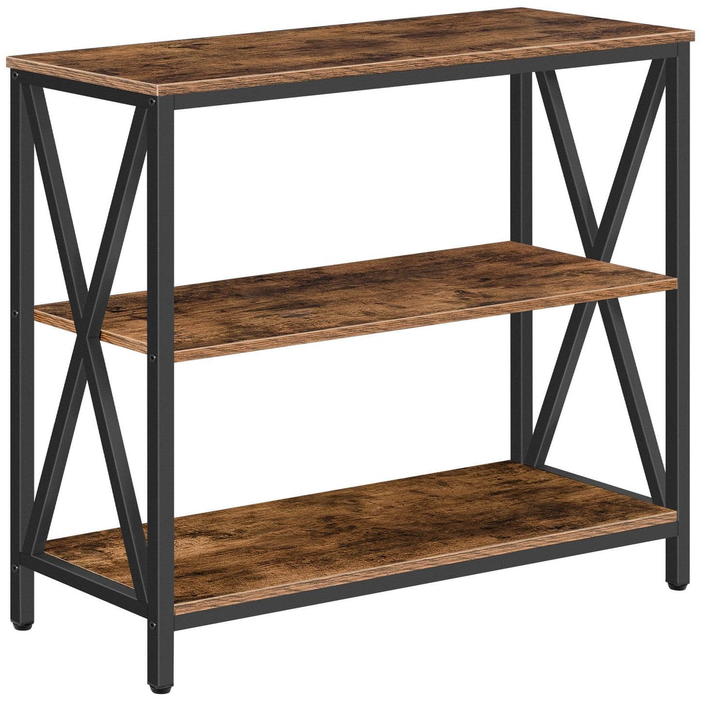 MAHANCRIS 31.5" Sofa Table, Industrial Console Table, 3-Tier Entryway Table, Narrow Sofa Table with Storage Shelves, Foyer Table, Hallway Table for entryway, Living Room, Rustic Brown CTHR8001Z