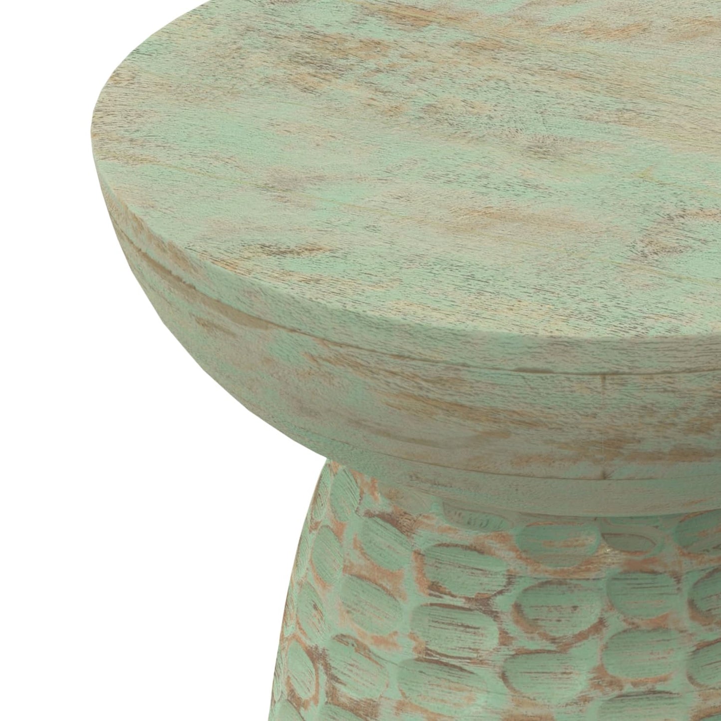 SIMPLIHOME Boyd End Table - 13" Wide x 18" High Solid Mango Wood Round Accent Table in Green Wash, Handcrafted Contemporary Nightstand or Lamp Stand for Living Room, Bedroom, or Office, Assembled