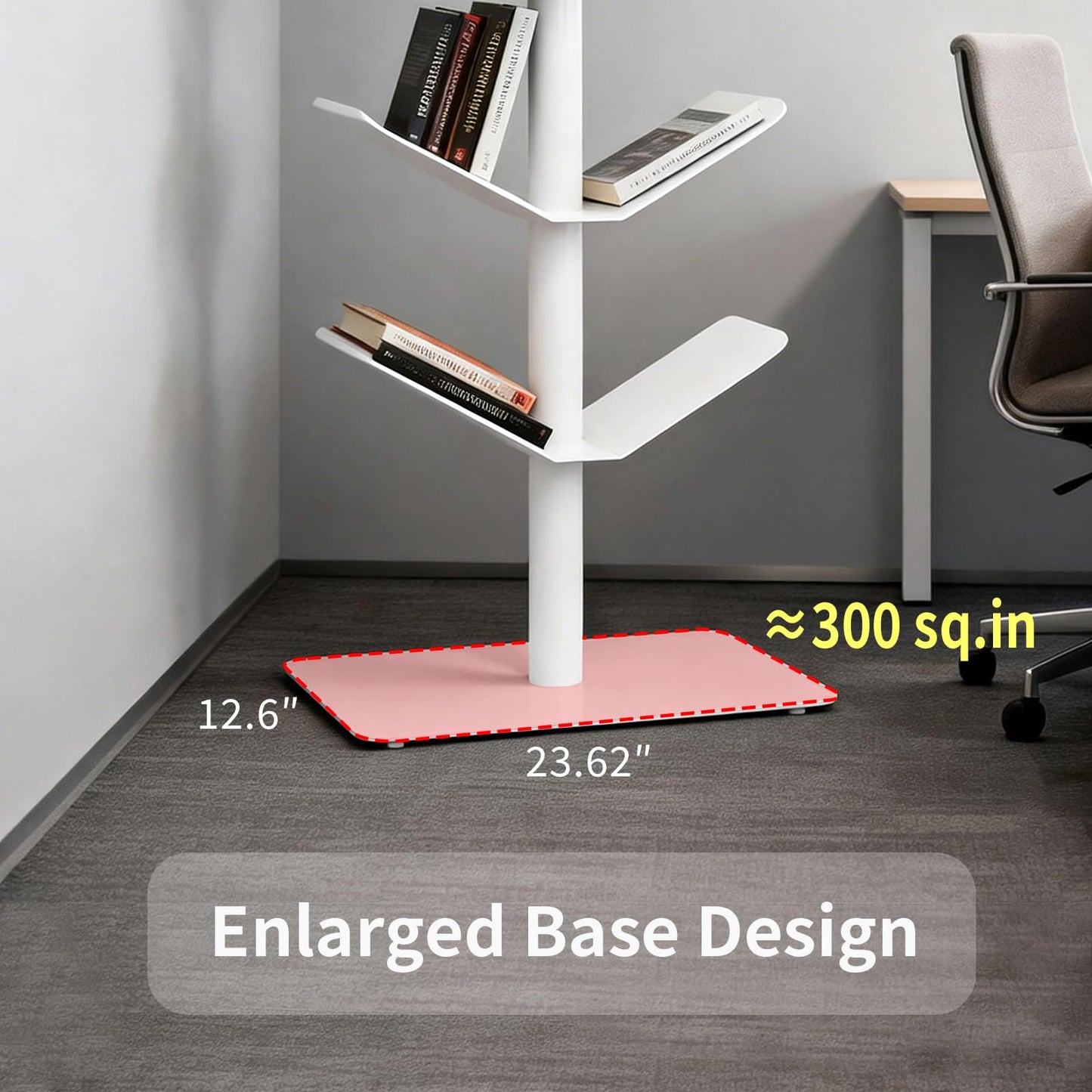 Luttasa 5 Tier Metal Spine Bookshelf Tower, Metal Vertical Bookshelf Display Shelf for Collectibles, Fgures, for Study Room, Living Room, Office, Bedroom (White, 5 Tier(V-Shaped))