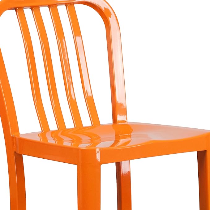 Flash Furniture Commercial Grade 30" High Orange Metal Indoor-Outdoor Barstool