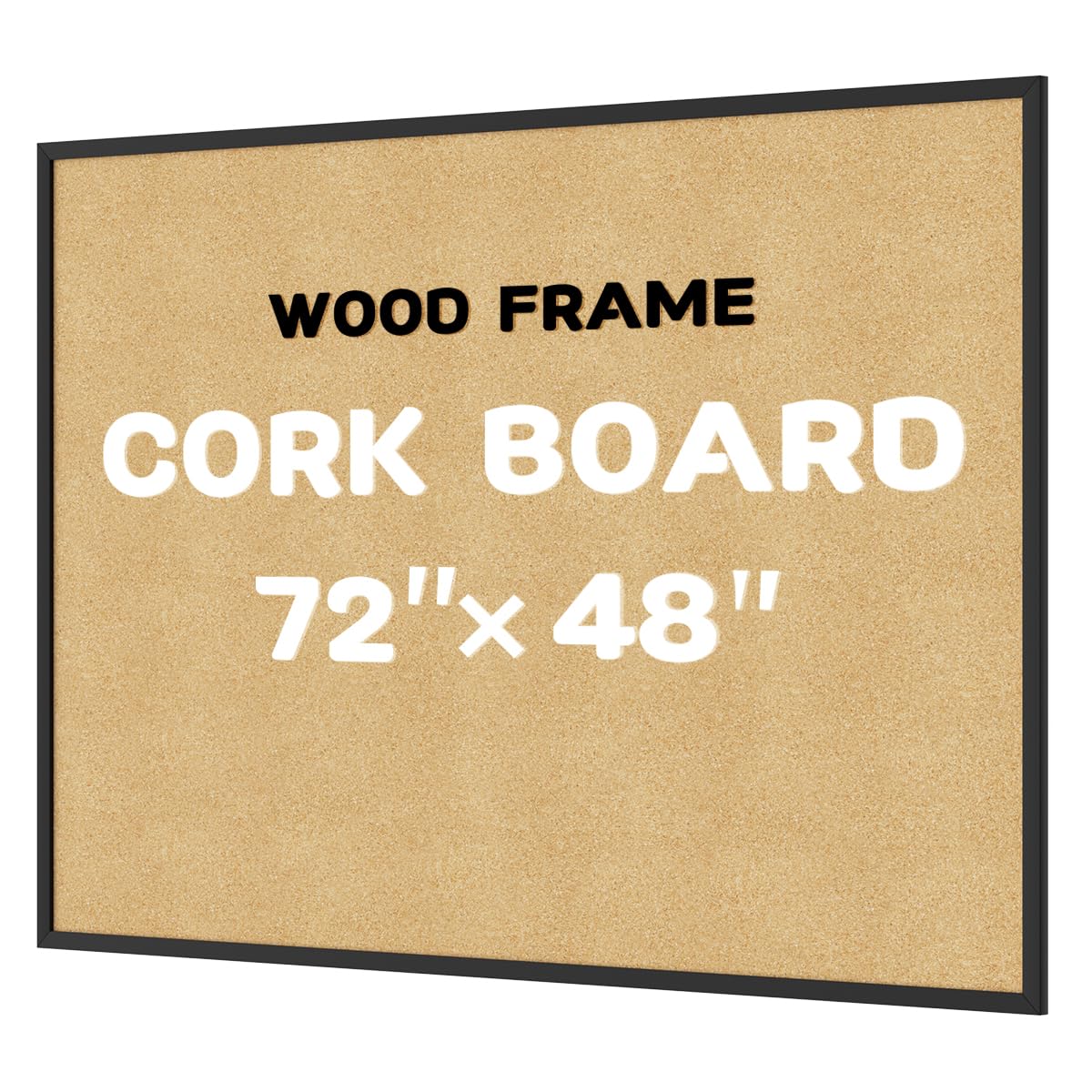 INNOVART Extra Large Cork Bulletin Board 72" X 48" with 40 Push Pins, Corkboard with Natural Wood Frame, Notice Board for Wall, Wall Mount Framed Pin Board for Home, Office, School