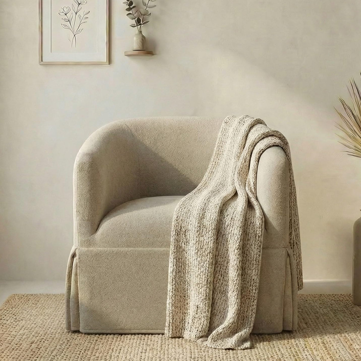 Swivel Accent Chair, 360 Degree Performance Fabric Armchair Modern Barrel Chairs Armchair for Living Room Bedroom Home and Office,Taupe