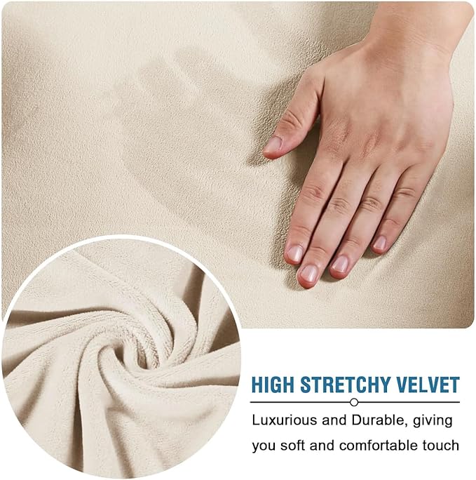 H.VERSAILTEX Modern Velvet Plush 4 Piece High Stretch Sofa Slipcover Sofa Cover