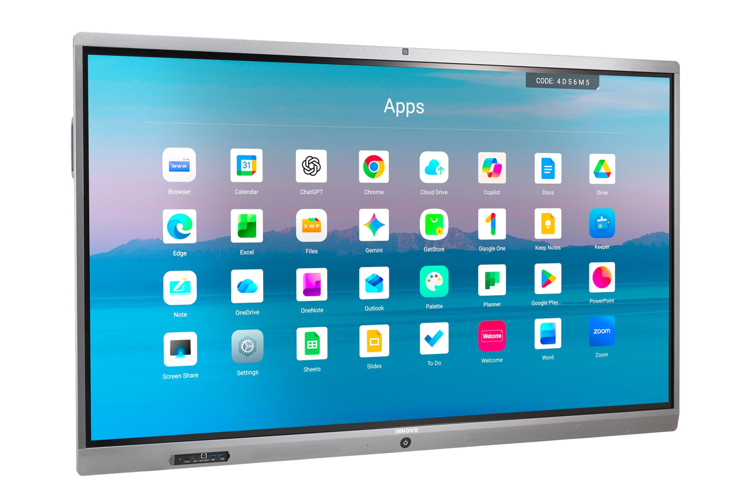 Innovo 75" Interactive Whiteboard - 4K UHD Touch Screen Smart Board with Built-in 48MP AI Camera, Mic & Speakers, Android 14 OS, 8GB RAM & 128GB Storage, 20-Point Multi-Touch