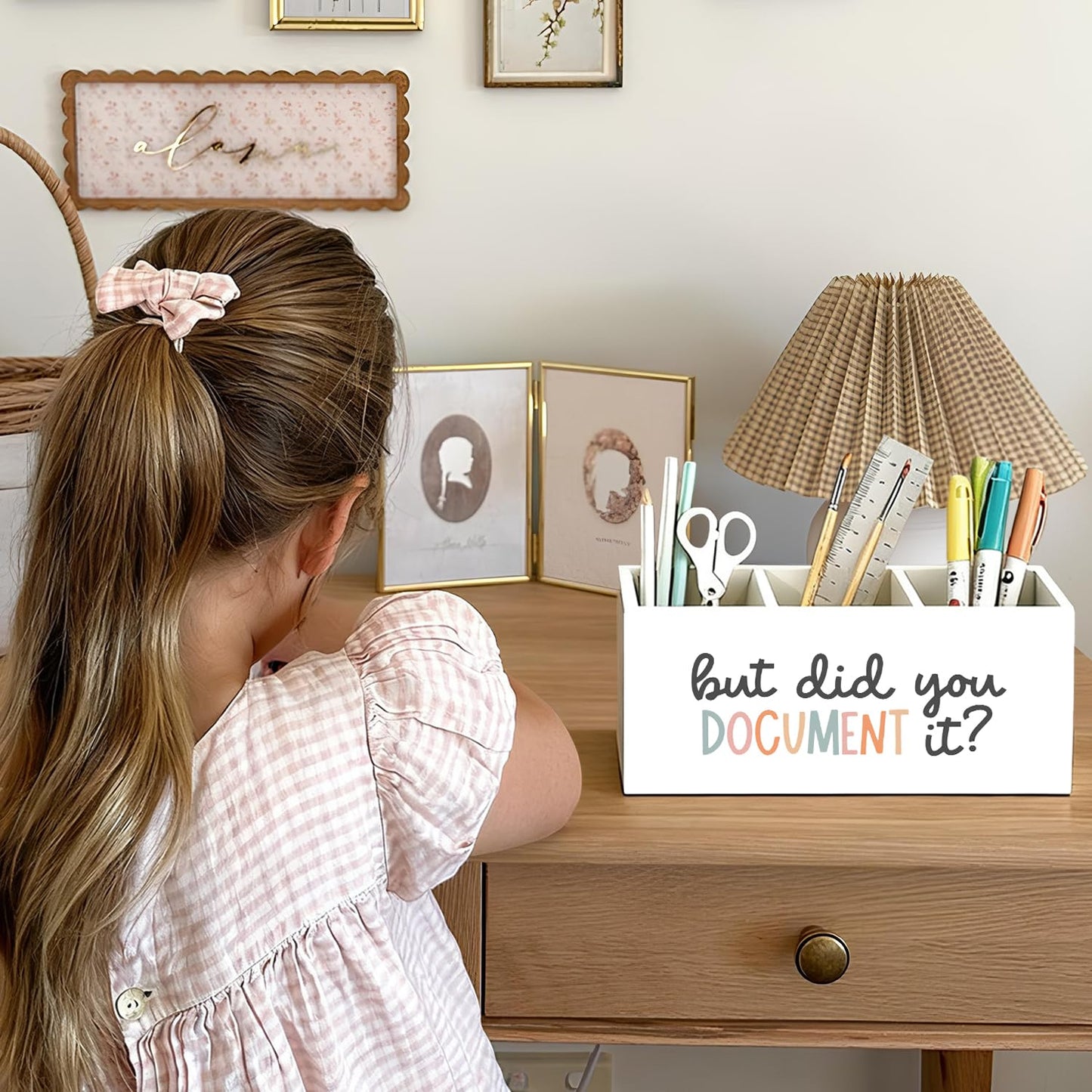 LIANGW Funny But Did You Document It Pen Pencil Holder for Desk, HR Human Resources Gifts, Office Humor Gifts for Coworkers Women Men Wooden Box Sign Decorations for Office Desk Tabletop
