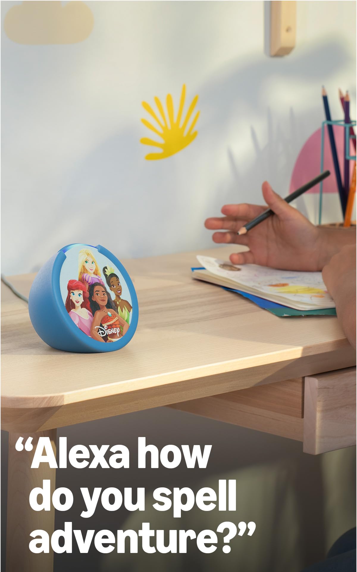 Amazon Echo Pop Kids (newest model), Enjoy age-appropriate audiobooks, interactive games and Alexa+ experiences to create and learn, Marvel's Avengers design