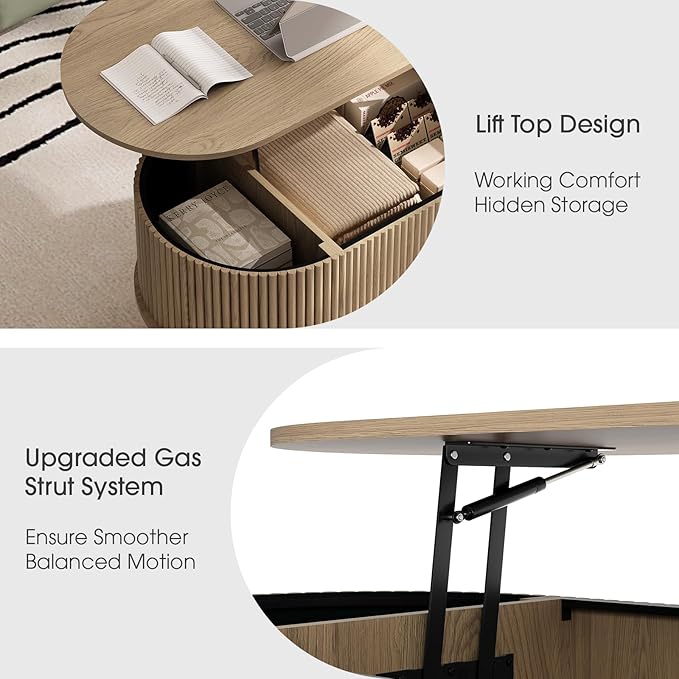 42.5" Oval Lift Top Coffee Table
