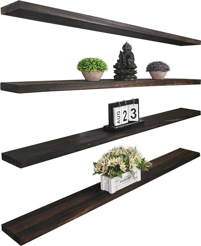 YYWUOJJ Wood Floating Shelves for Wall Decor, Rustic Wall Shelves for Bedroom