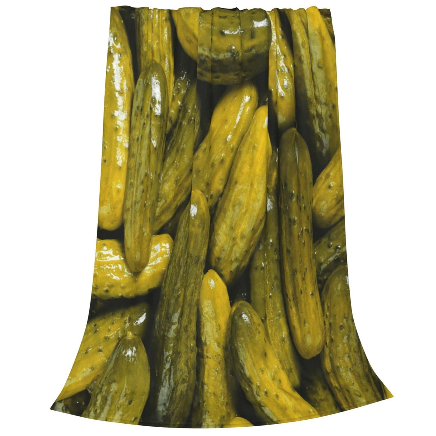 Foodie Whole Pickles Pickle Print Throw Blanket 50"X40" Lightweight Flannel Throws Blankets for Couch Bed Sofa Living Room Bedroom Home Decor,Soft Cozy Fluffy Fuzzy Plush Blanket for All Season