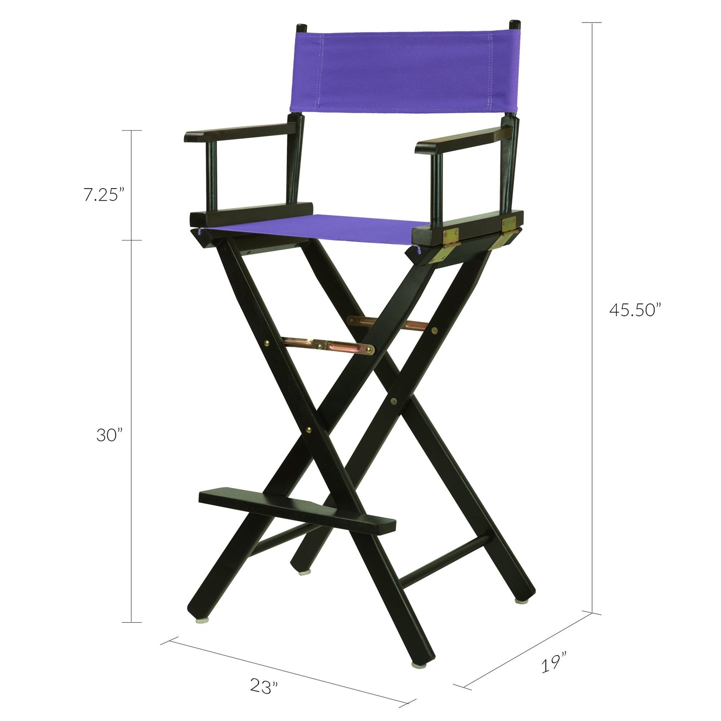 Casual Home 230-02/021-41 Black Frame-Purple Canvas Director Chair 30" - Bar Height BlackFrame