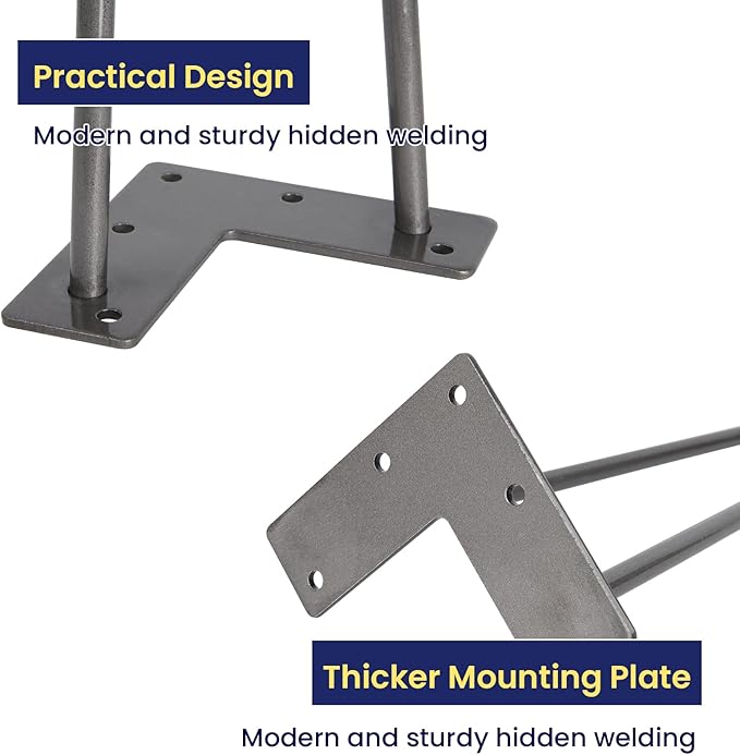SMARTSTANDARD 12 Inch Heavy Duty Hairpin Furniture Legs, Metal Home DIY Projects