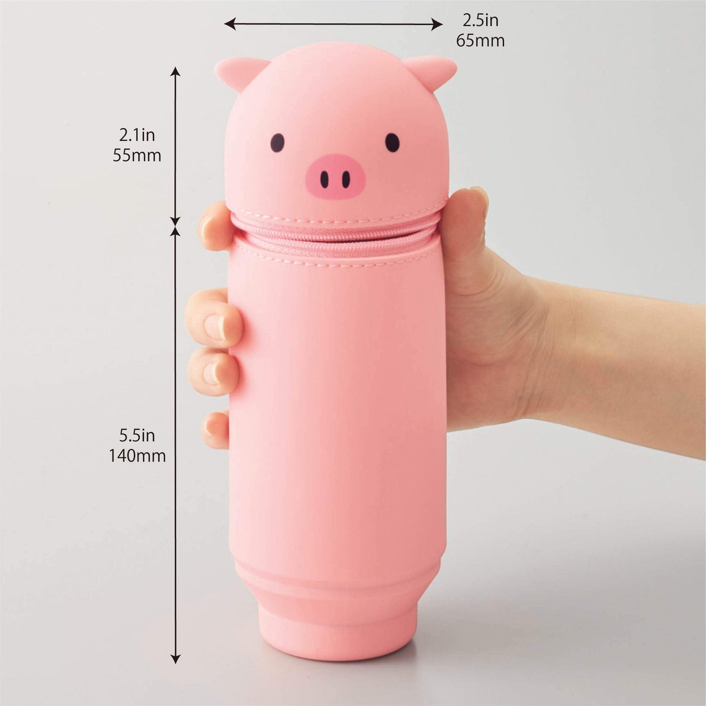 LIHITLAB Kawaii Japanese Bear Large Stand Up Pencil Case For School Office College, Cute School Supplies, Animal Pen Holder Pencil Pouch Holder Girls, Artist Pencil Case, Bear (A7714-1)
