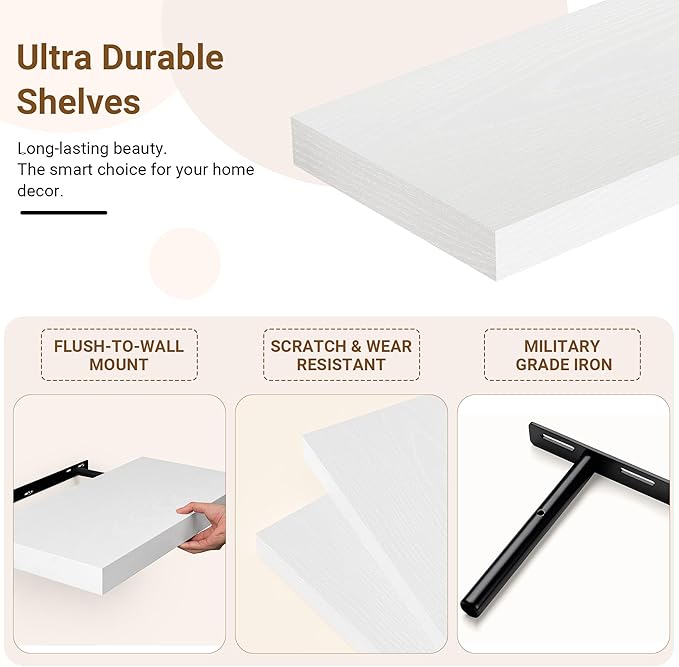 24 Inch Floating Shelves, 12 Inch Deep Floating Shelves
