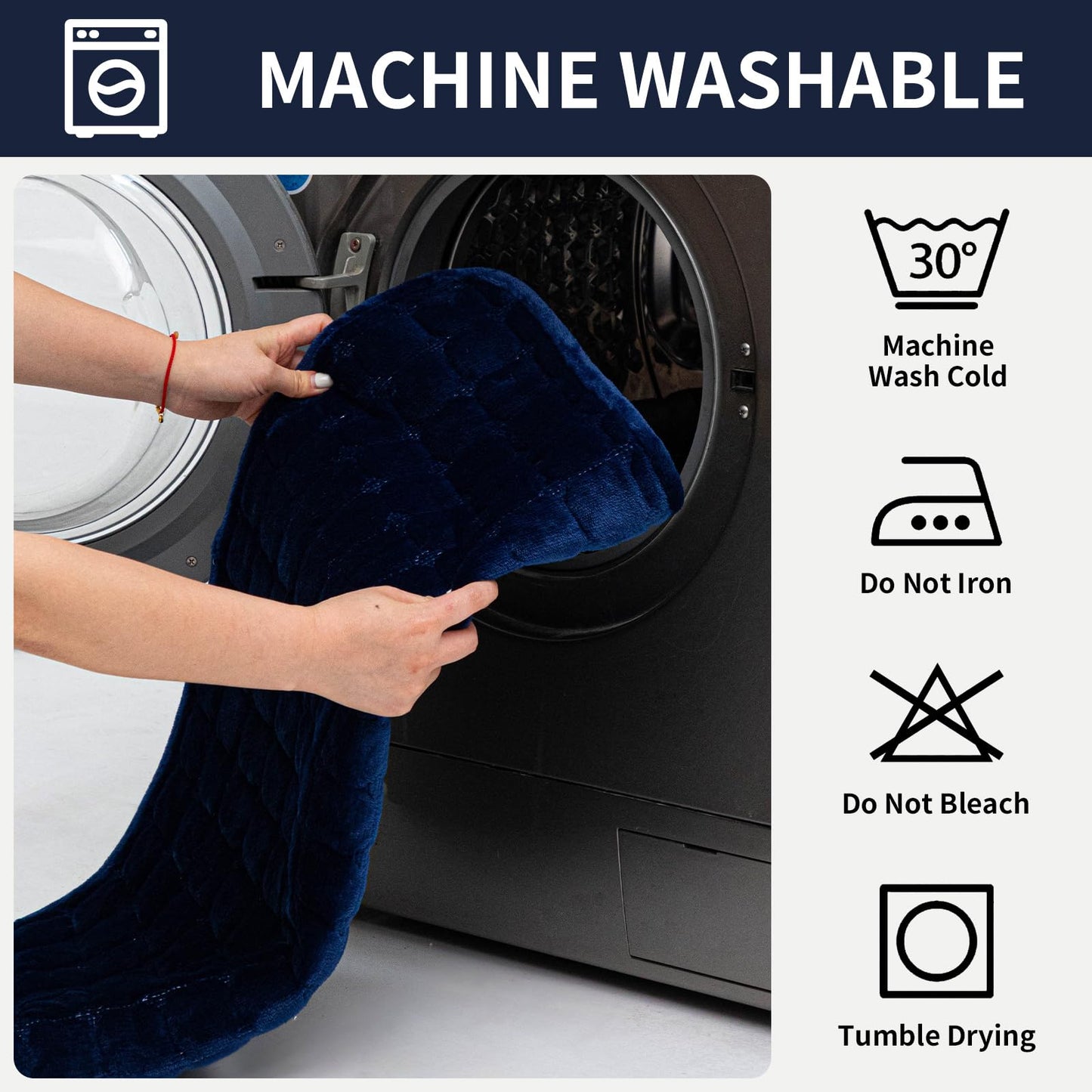 MDSASFD Velvet Couch Cover, Plush Sectional Sofa Cover Washable, Anti Slip Sofa Slipcover for Armrest & Backrest, Furniture Protector Covers for Pets & Kids(1PC,Navy Blue,36"×36")