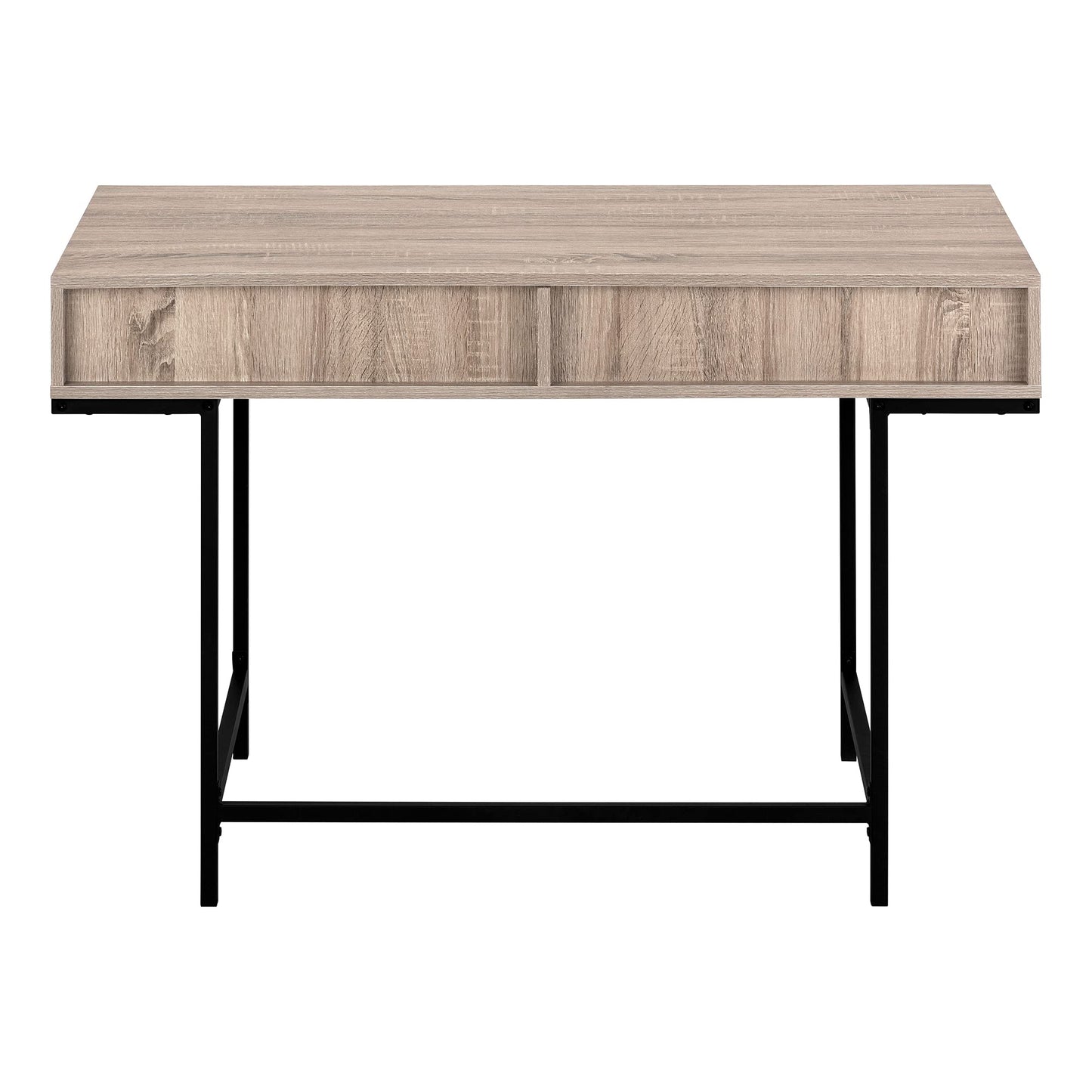 Monarch Specialties I 7555 Computer Desk, Home Office, Laptop, Storage Drawers, 48" L, Work, Metal, Laminate, Brown, Black, Contemporary, Modern