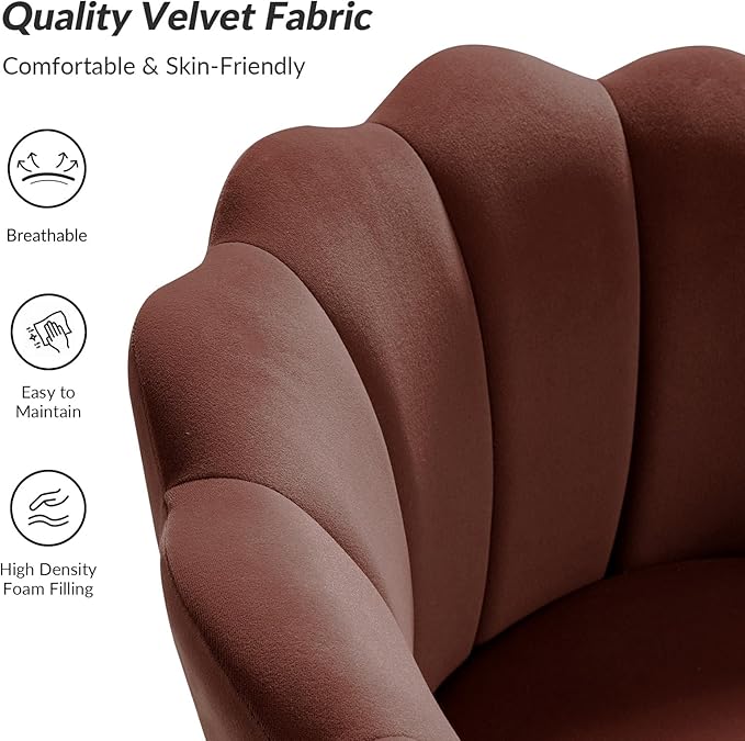 HULALA HOME Modern Velvet Accent Chair