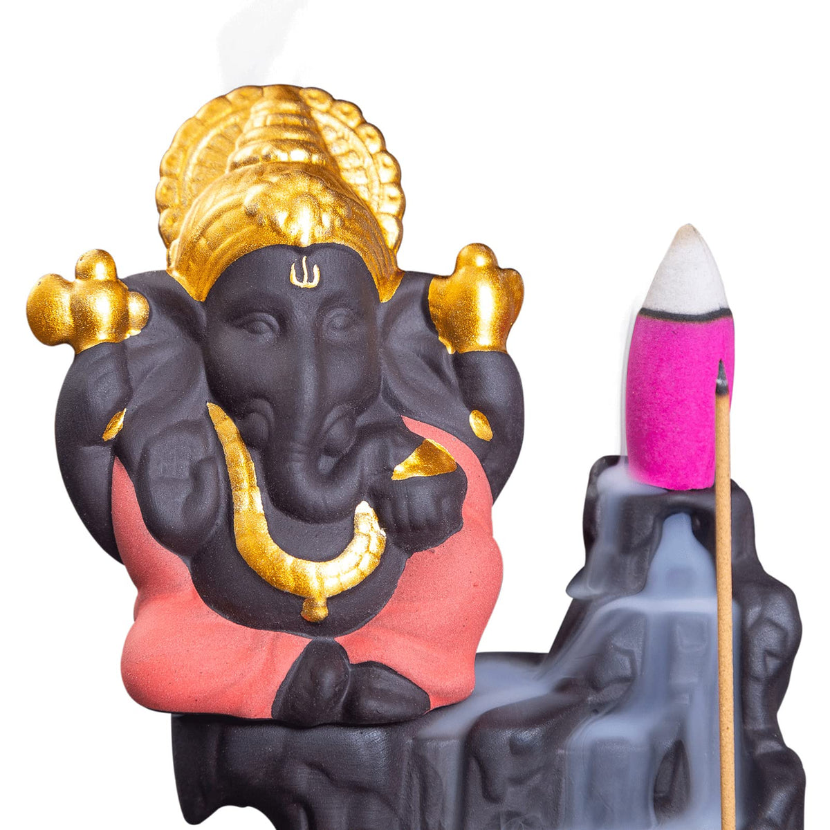 Little Ganesha Statue,Ganapati Ganesh Statue in Incense Holders-Ganpati Idol,Ganesa Statue,Ganesha Figurine,Elephant God,Elephant Buddha,Lord of Success-Ceramic Ganesha Pottery Ganesha-for Home Decor