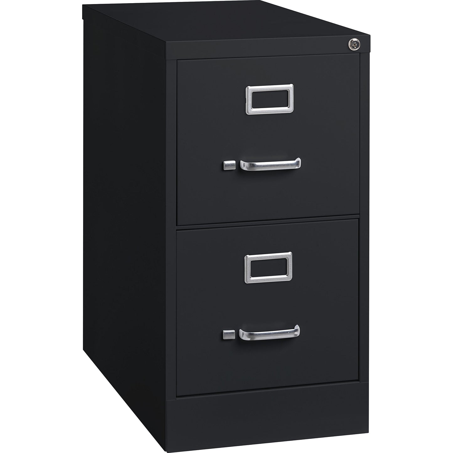 Lorell Fortress 2-Drawer Vertical File Cabinet with Lock, 15" x 25" x 28.4", Black