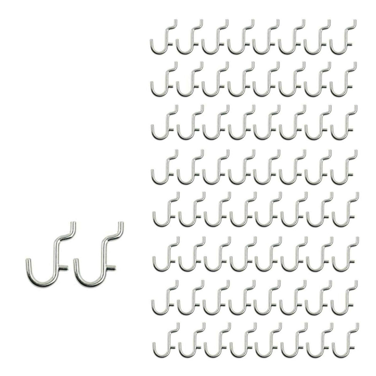 i-FKM 100PCS Metal Pegboard J Hook Accessories Peg Board Wall Display Assortment for Jewelry Organizer Hanging Tools