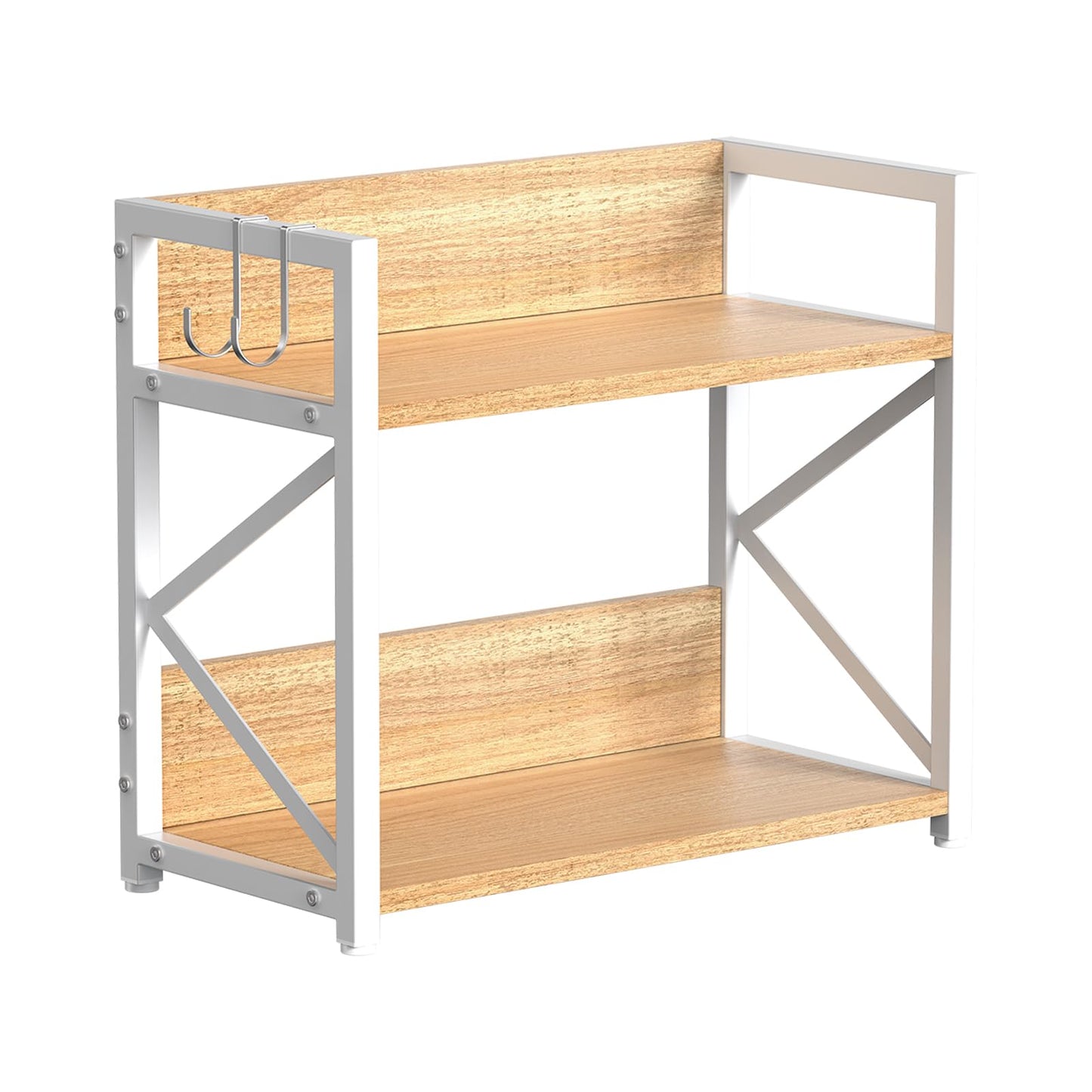 RUILALIFE Spice-Rack-Organizer-Shelf for Kitchen Counter, 2 Tiers Coffee Bar Station Organizer for Countertop，Space Saving Desk Shelving Riser Unit (Maple, Medium)