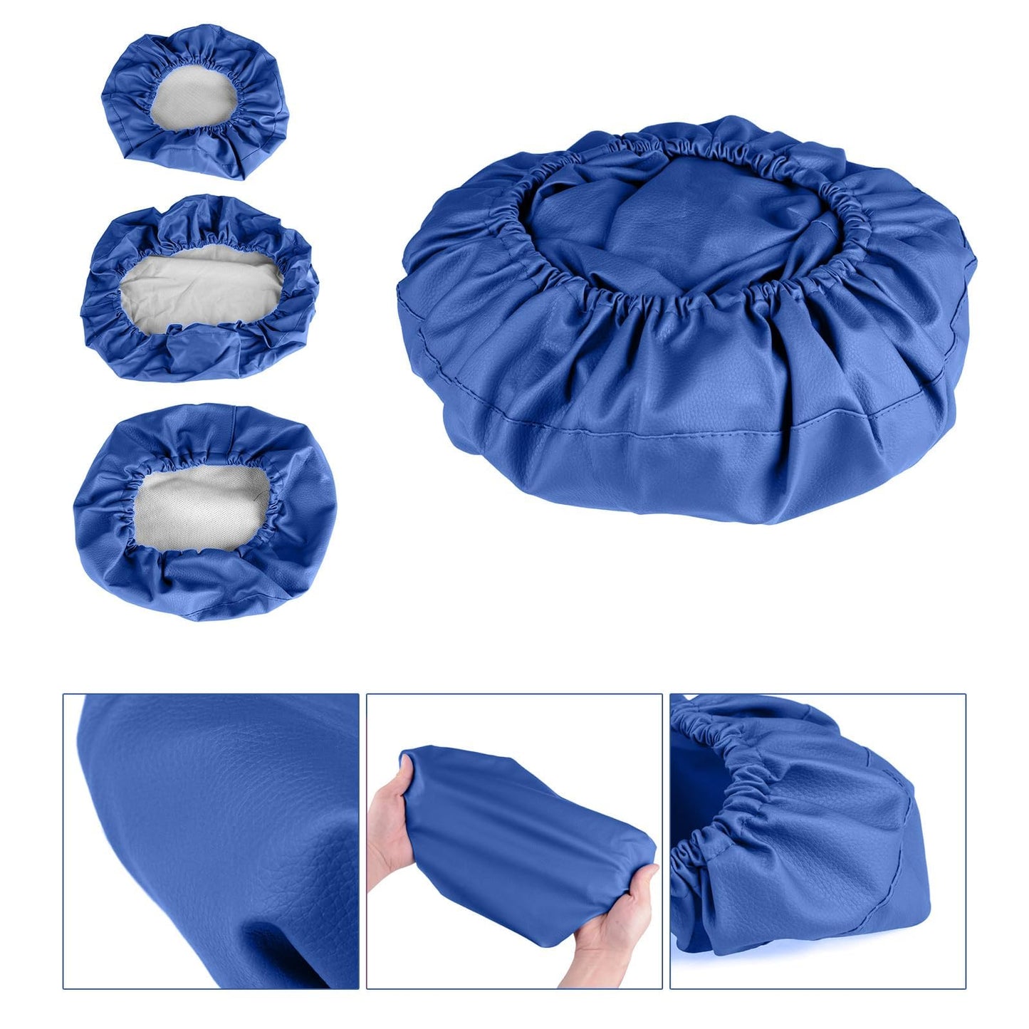 buyzg 5Pcs Dental Chair Covers Set - Waterproof & Non-Slip PU Leather Elastic Full Covers with Foot, Seat, Headrest & Backrest Protectors for Dental Clinic Chairs(Deep Blue)