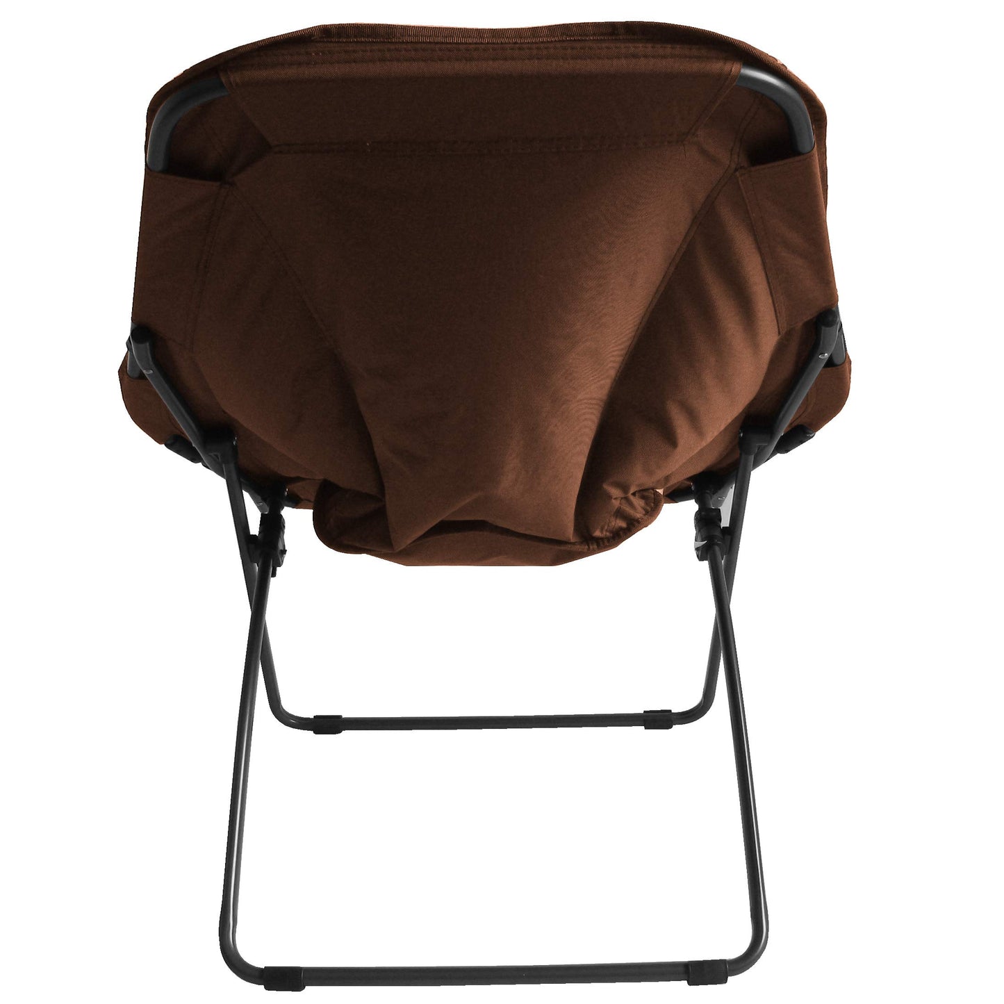 Zenithen Limited Foldable Portable Hexagon Metal Frame Folding Corduroy Soft Dish Chairs for Dorm Rooms, Bed Rooms, Gaming, and Living Room, Brown (Pack of 2)