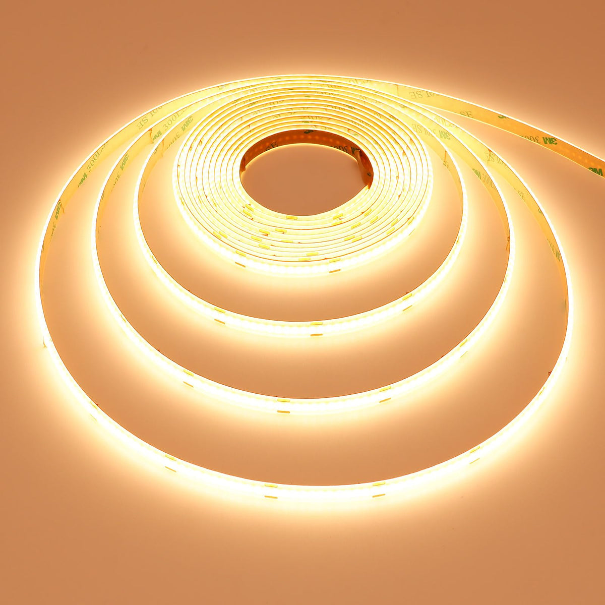 GOMING DC 12V COB LED Strip Light Warm White 3000K IP65 Waterproof 16.4ft(5M) 1560LEDs CRI 93+ Uniform Glow Flexible LED Tape Lights for DIY Bedroom Kitchen Home Decor(No Power Supply)