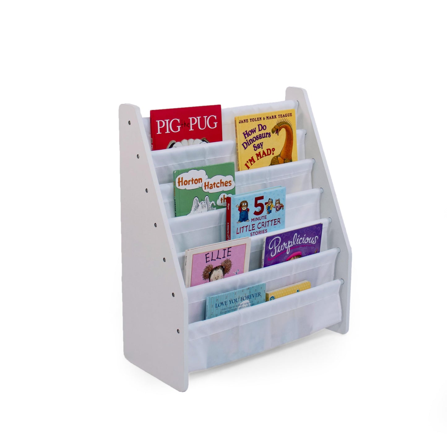 Humble Crew Kids Bookshelf, 6-Tier Front-Facing Book Display Organizer, Montessori Toddler Bookcase for Playroom, Bedroom & Reading Corner, White/White