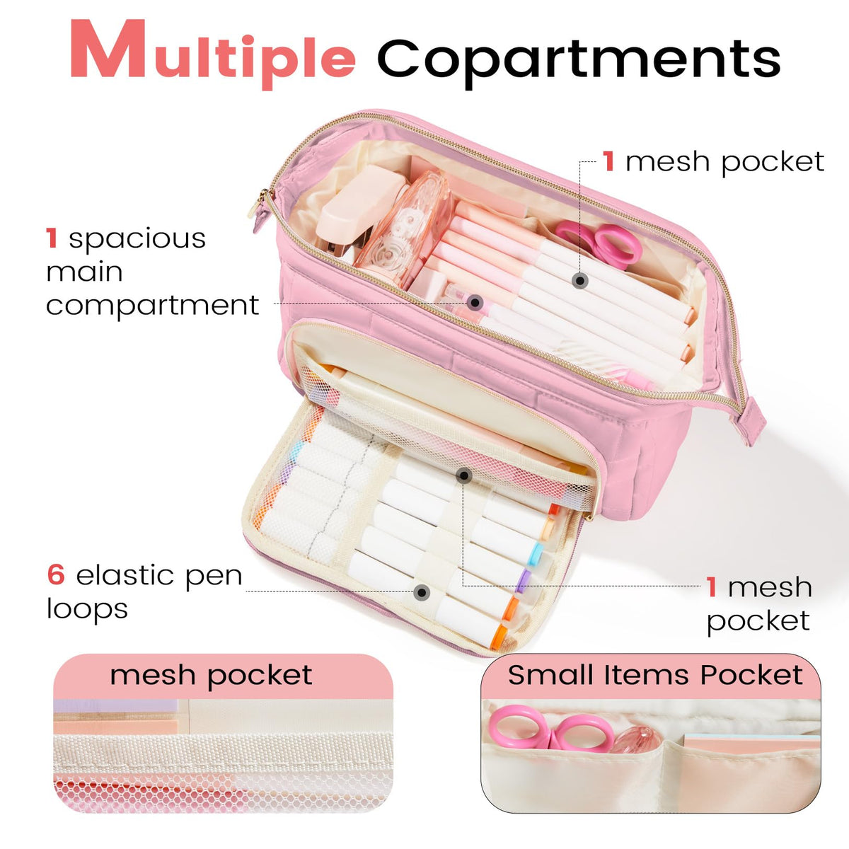 Sooez Large Pencil Case Pouch, Soft Pencil Bag with Zipper, Pen Bag Wide Opening, School Supplies Cute Pencil Case for Girls Boy Men Women, Purple