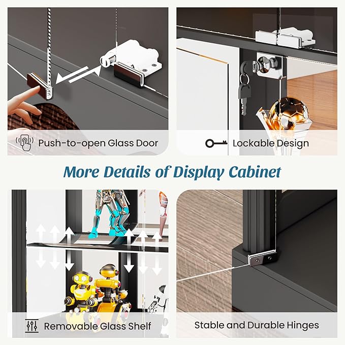 Dystler 71'' Glass Display Cabinet