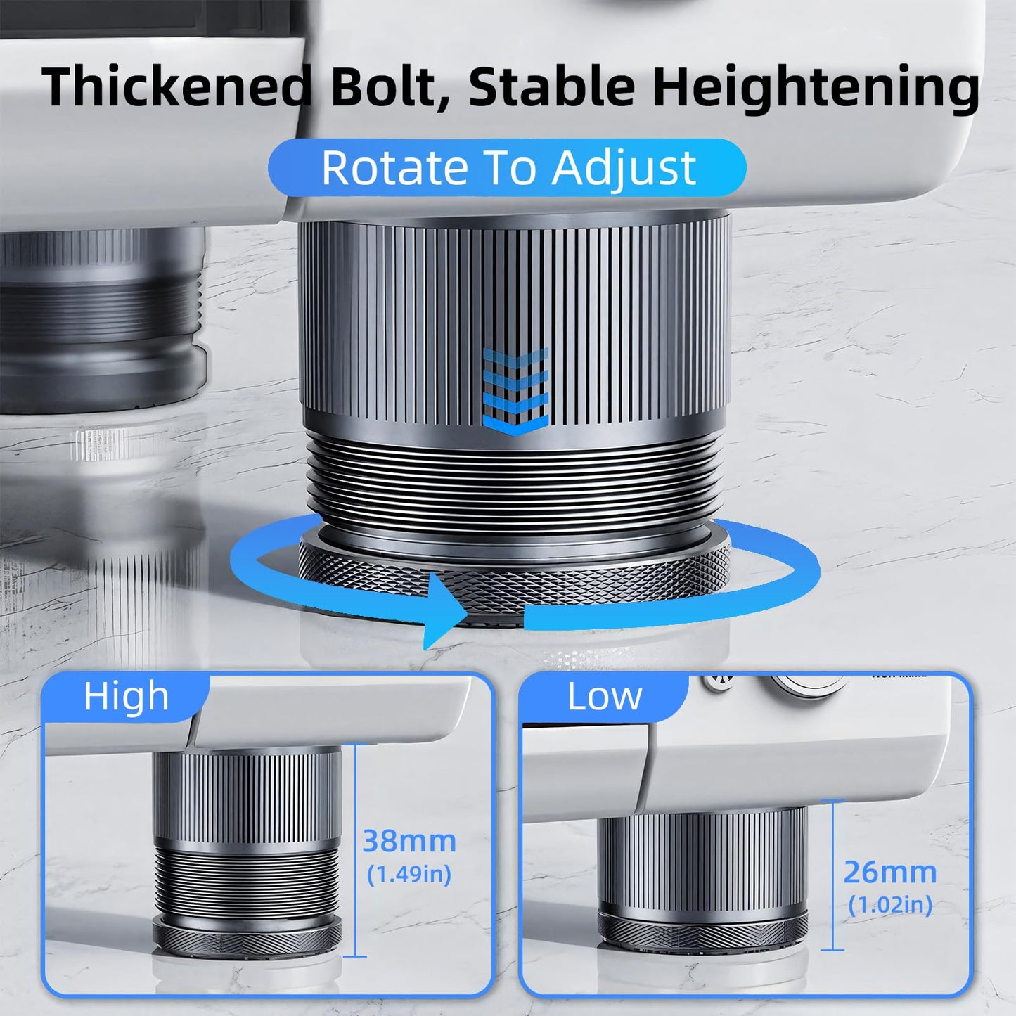 Adjustable Microwave Riser Pads- 0.9-1.5in Height (4Pack,Graey）Metal Material