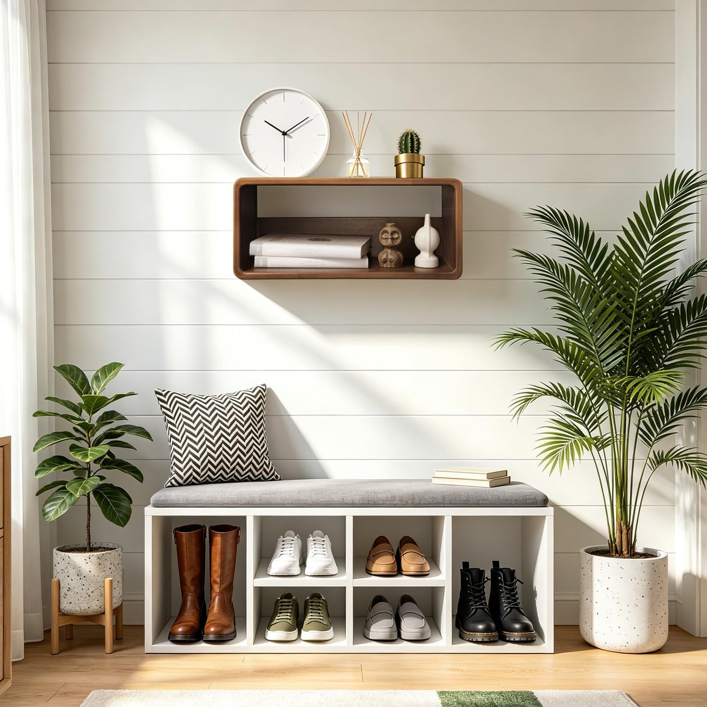 WDSHIYI Floating Nightstand, Wall Mounted Bedside Shelf, Handmade Bedroom Furniture,Pine Wood Floating Bedside Table, Minimalist and Unique Style 18”x 10”x 7.5” Brown