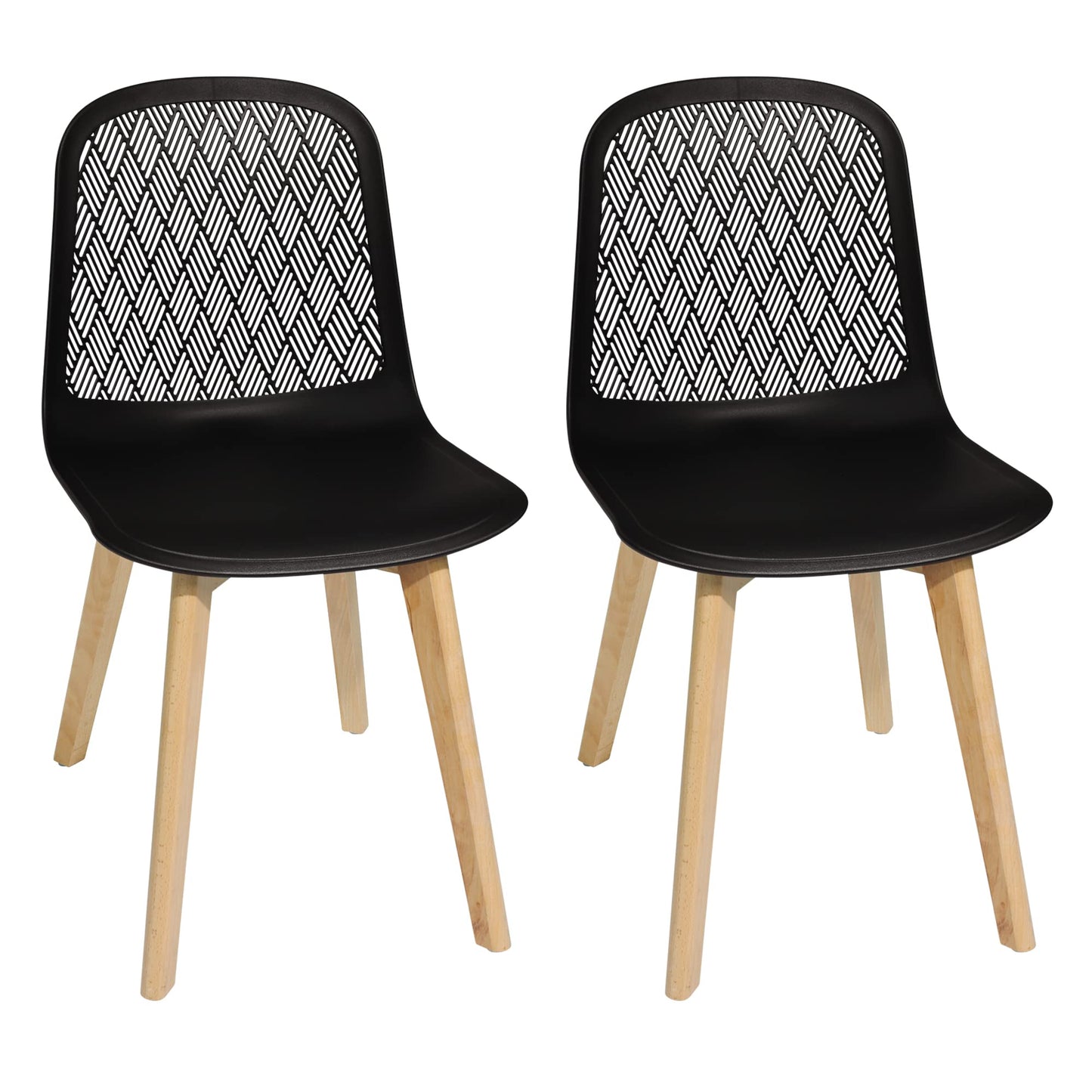 KM Legend Armless Modern Chairs with Wood Legs for Living, Bedroom, Kitchen,Dining,Lounge Waiting Room, Restaurants, Cafes, Set of 2…
