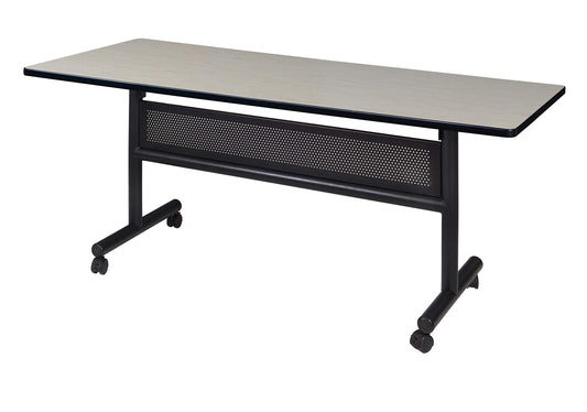 Regency Kobe 60 x 30 in. Flip-Top Training Nesting Table with Modesty Panel- Maple