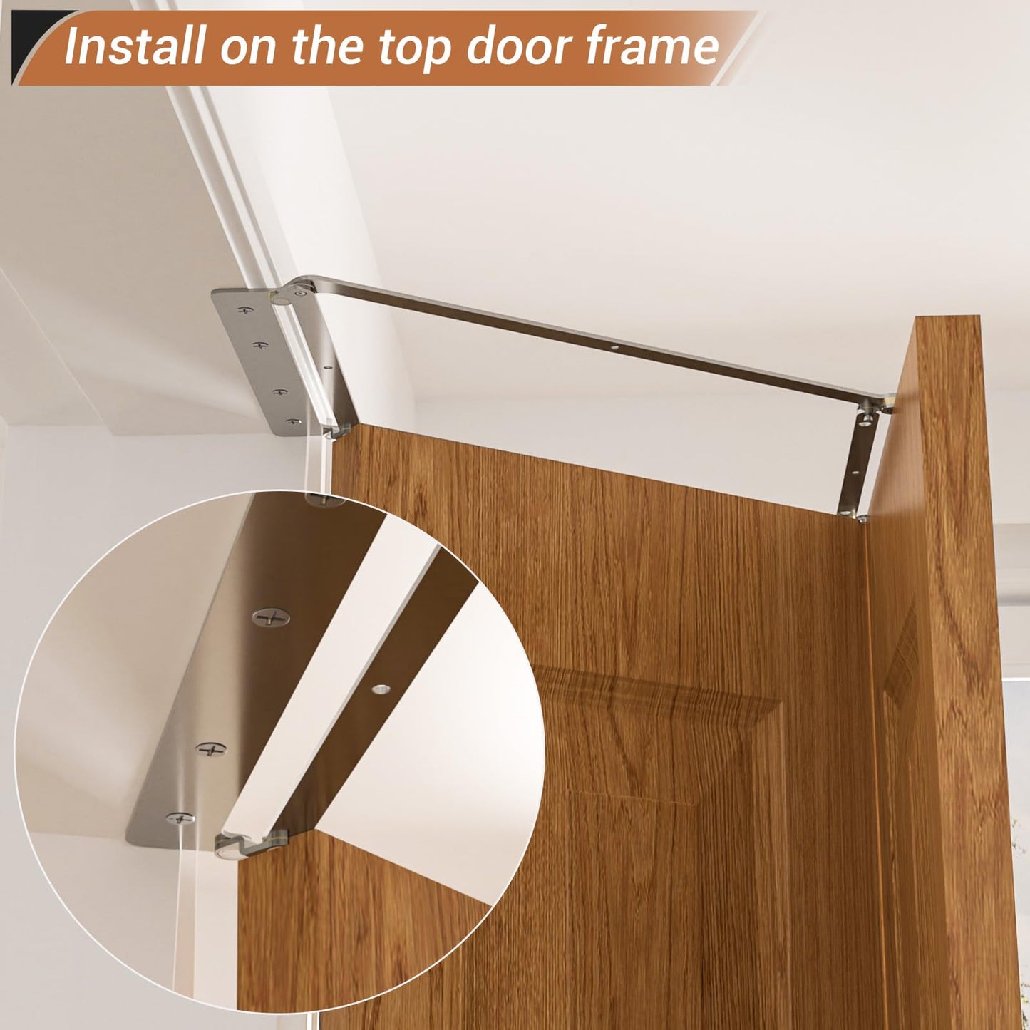 CCJH 180 Degree Bifold Barn Door Hardware Kit Hidden for Right Open Folding Closet Doors, Doorframe Mounting Invisible Sliding Folding Bracket for Opening Width 30"