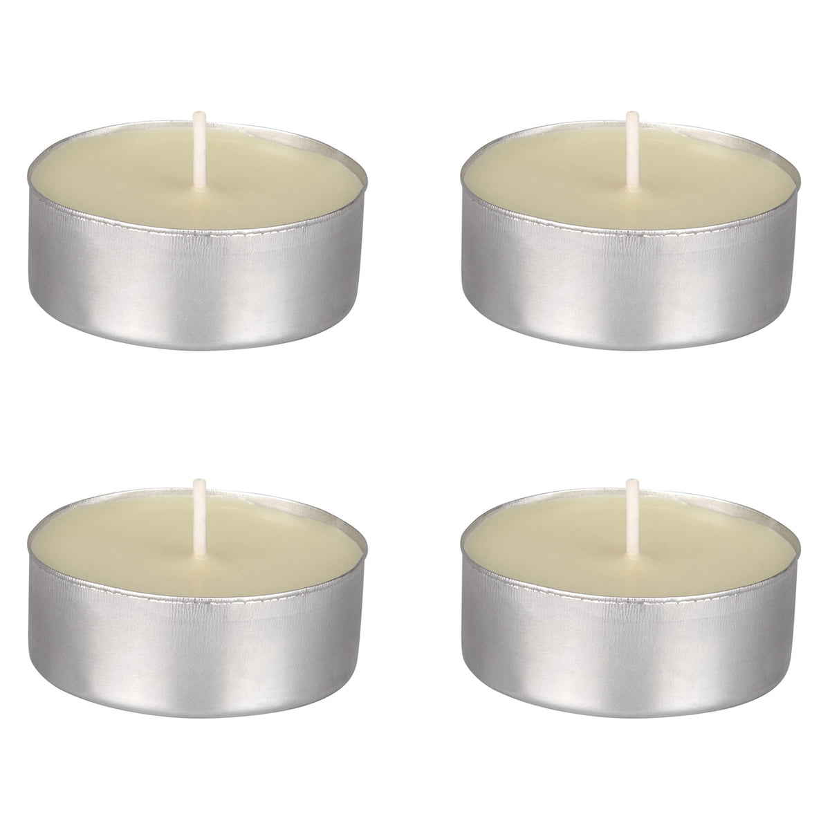 Mega Candles 4 pcs Unscented Oversize Ivory Tea Lights Candles, Pressed Wax Candle 12 Hour Burn Time, Home Décor, Wedding Receptions, Occasions, Events, Meditations, Tranquility, Spa