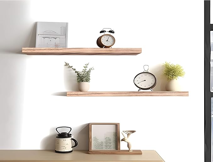 YYWUOJJ Wood Floating Shelves for Wall Decor, Rustic Wall Shelves for Bedroom