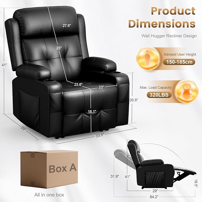Recliner Sofa Set, RV Wall Hugger Recliners