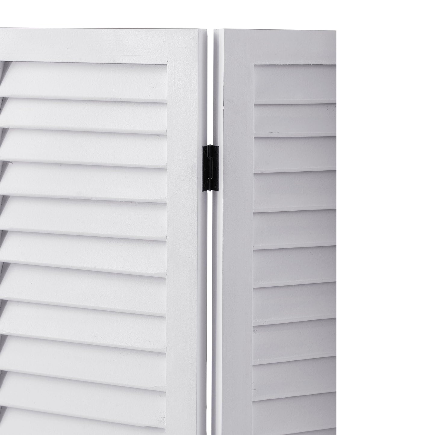 SOFE Wood Short Room Divider 3 Panel, 2.6 Ft Tall Shutters Folding Divider for Room Separation, White Room Partitions and Dividers Freestanding, Foldable Wall for Home Bedroom Office