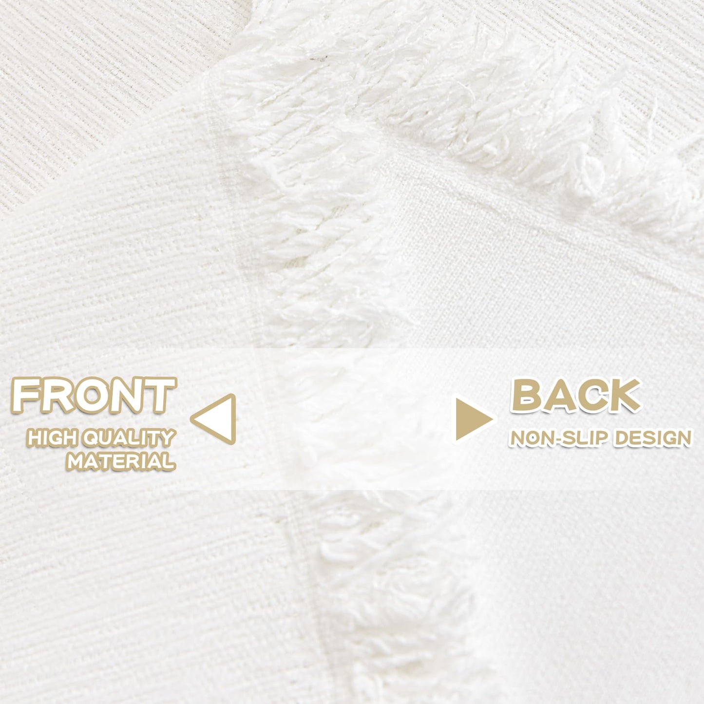 MYSKY HOME Couch Covers for Pets Thick Chenille White Cream Sofa Slipcover with Tassel Non Slip Soft Couch Sofa Cover, Washable Furniture Protector Sofa Slipcover with Tassel for Kids, Dogs, 91"x118"