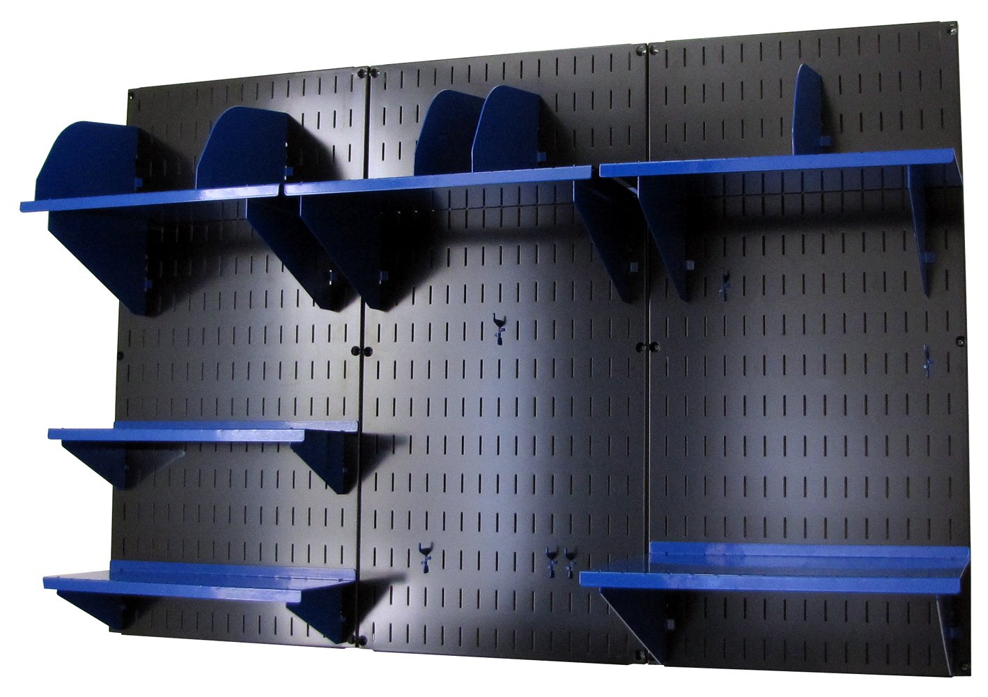 Wall Control Office Wall Mount Desk Storage and Organization Kit, Black/Blue