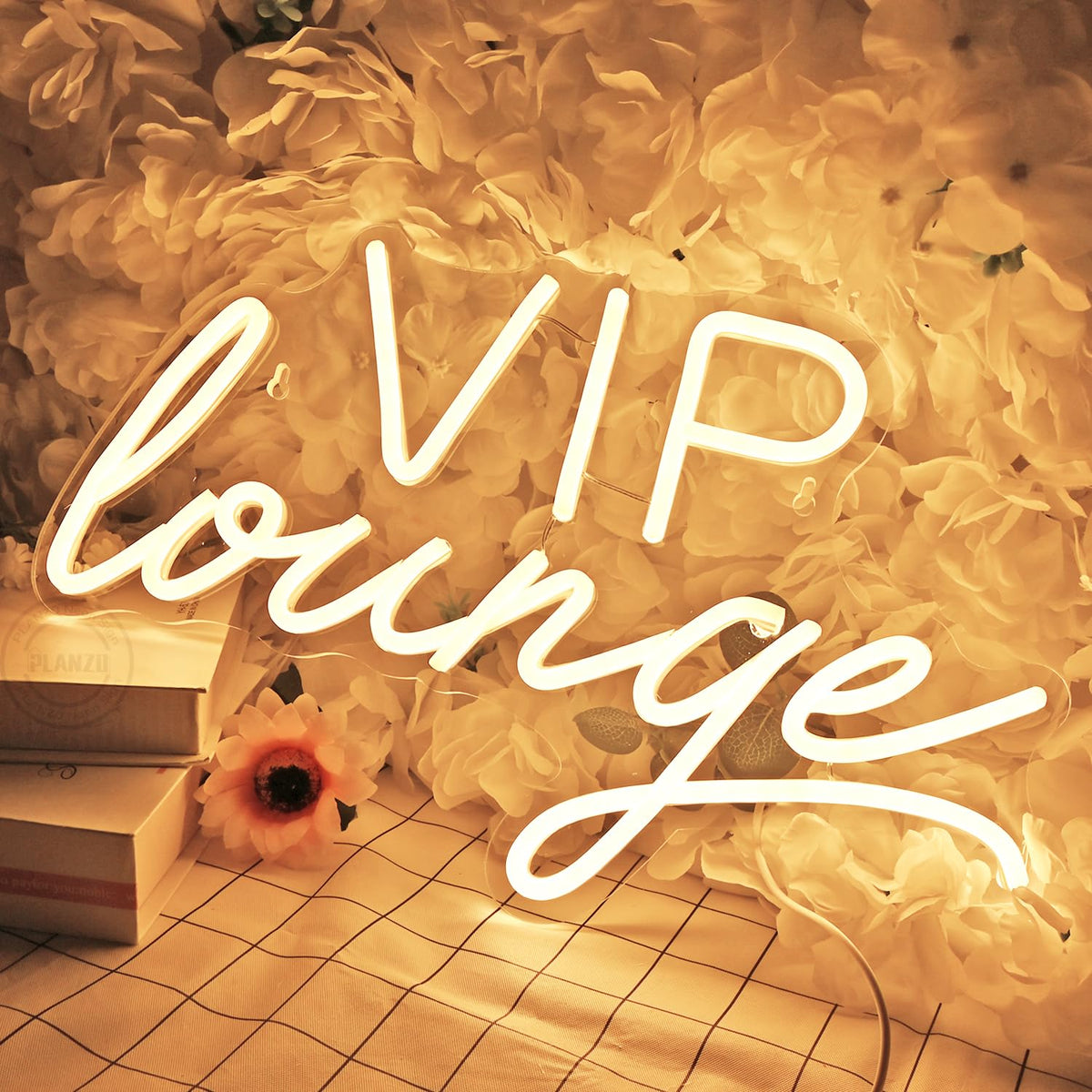 Planzo VIP Lounge Led Neon Light Sign USB Office Hotel Pub Cafe Store Shop Wedding Birthday Party Beauty Salon Airport Railway Station Bistro Nightclubs Wall Sign Decor USB 15.75"X9.65" Warm