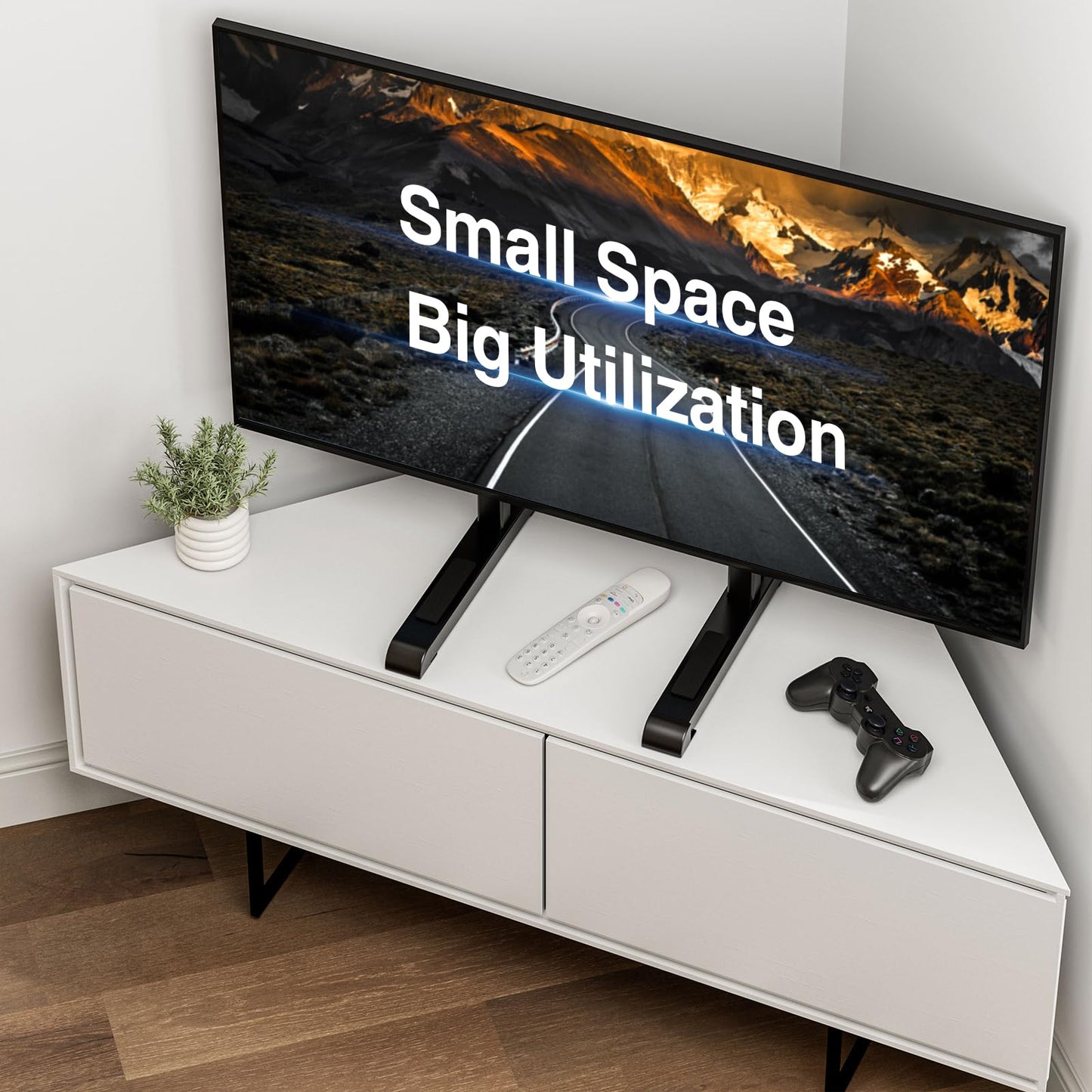 HOLMAXD Universal TV Stand for 19-75 Inch LCD LED TVs, Height Adjustable TV Legs Replacement Hold up to 110 lbs, Table Top TV Stand Base, Max VESA 800X600mm
