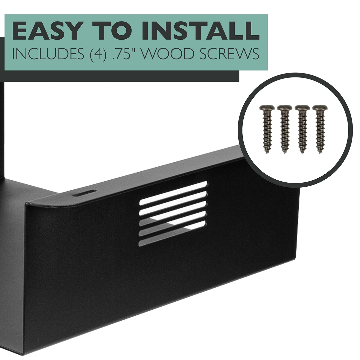 Ilyapa Under Desk CPU Mount, Steel Under Desk Computer Mount Vented Sides, PC Wall Storage, Laptop Stand, Shelf for Office Storage, 4x12x11 Inches