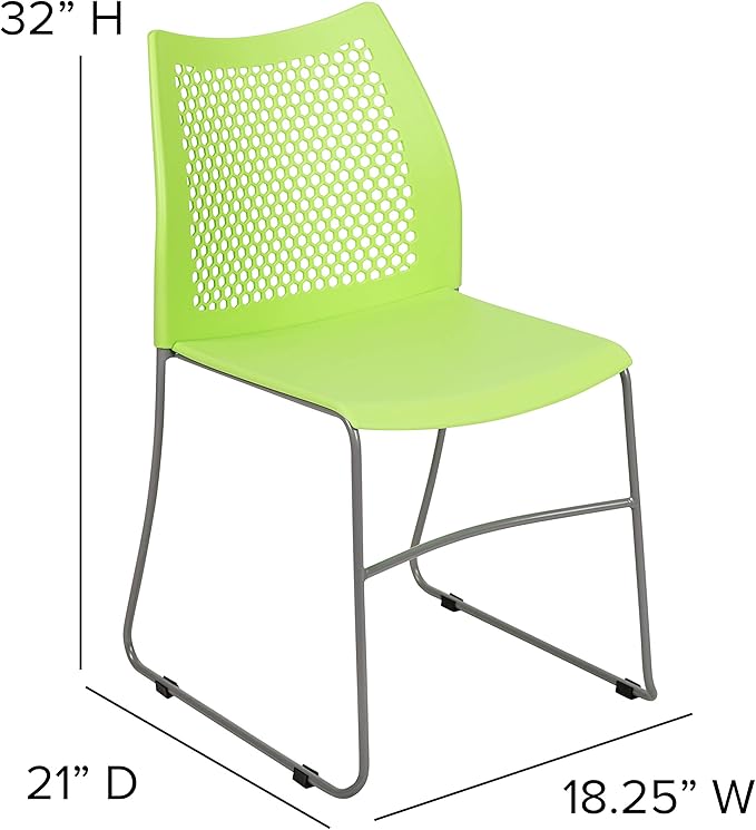 Flash Furniture HERCULES Series 661 lb. Capacity Green Stack Chair