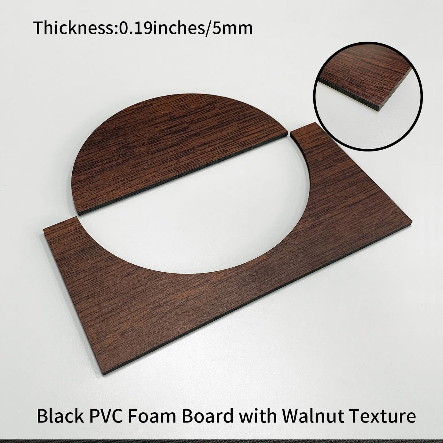 MidModArt 12PCS PVC Modular Decorative Fretwork Wall Panels for Living Room Lobby Bedroom, Half Circle-Walnut Faux Walnut Wood Texture