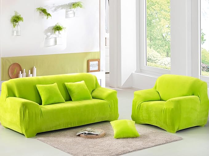 vctops 1-Piece Velvet Plush Stretch Chair Sofa Slipcover Soft Fuzzy Fluffy